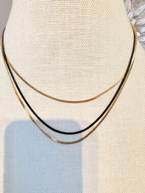 Vintage Triple Strand Snake Chain Necklace 15-18”